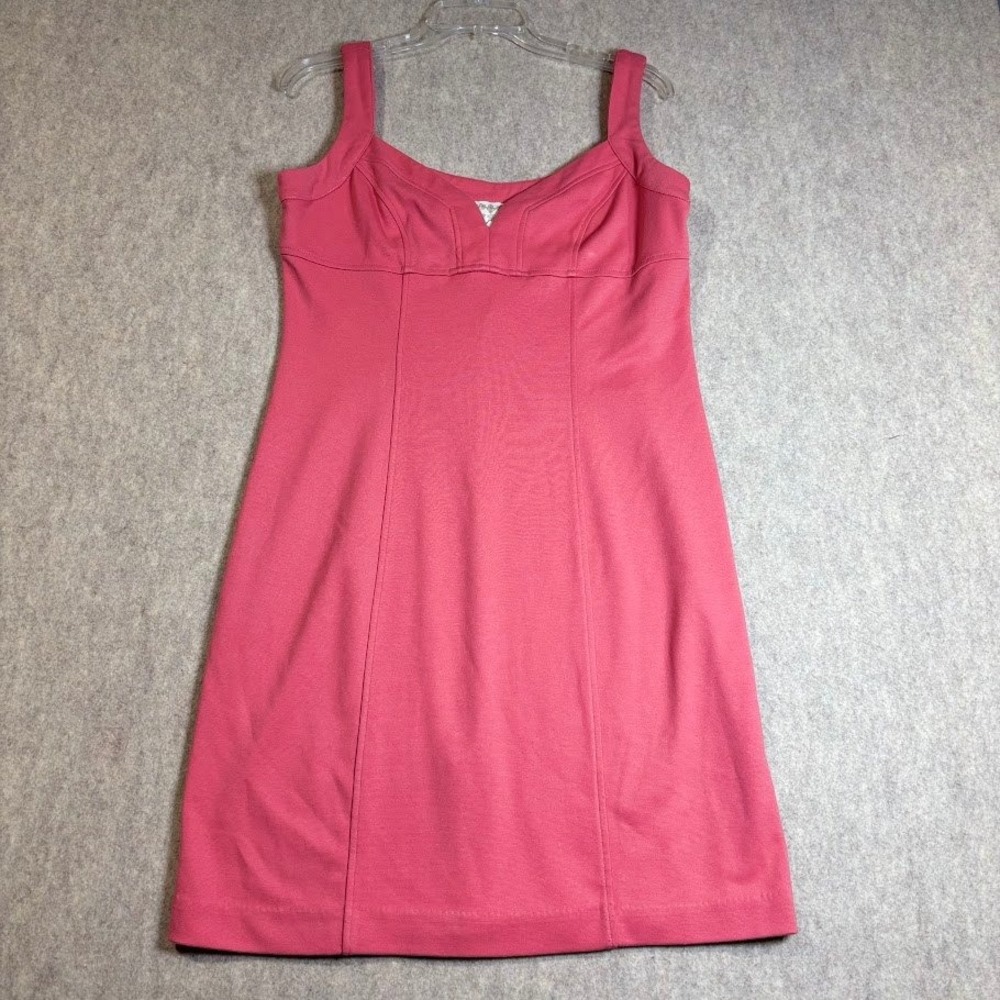 BB Dakota Sheath Dress Women L Pink Poly Rayon Stretch Chic Classic Cocktail LBD
